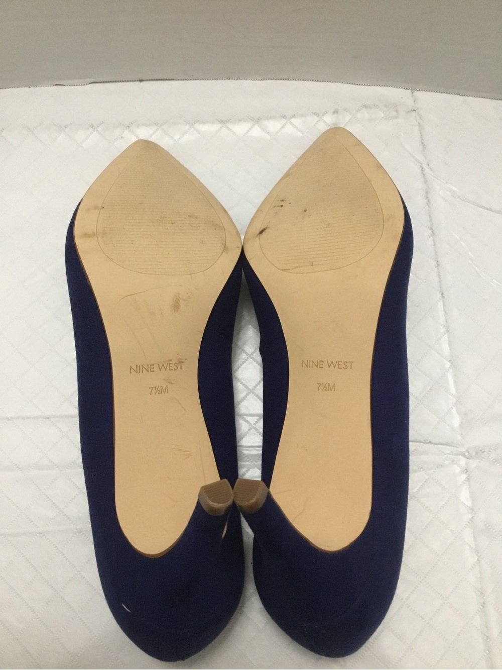Nine West Royal Blue Pointed Toe Pumps Stiletto Heel Size 7.5 Like New - Picture 8 of 12
